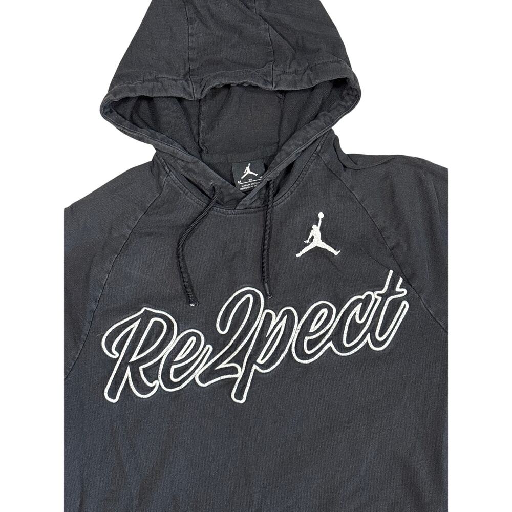 Air Jordan Hoodie Medium Grey Short Sleeve Pullover Respect Logo RE2PECT - Picture 3 of 9